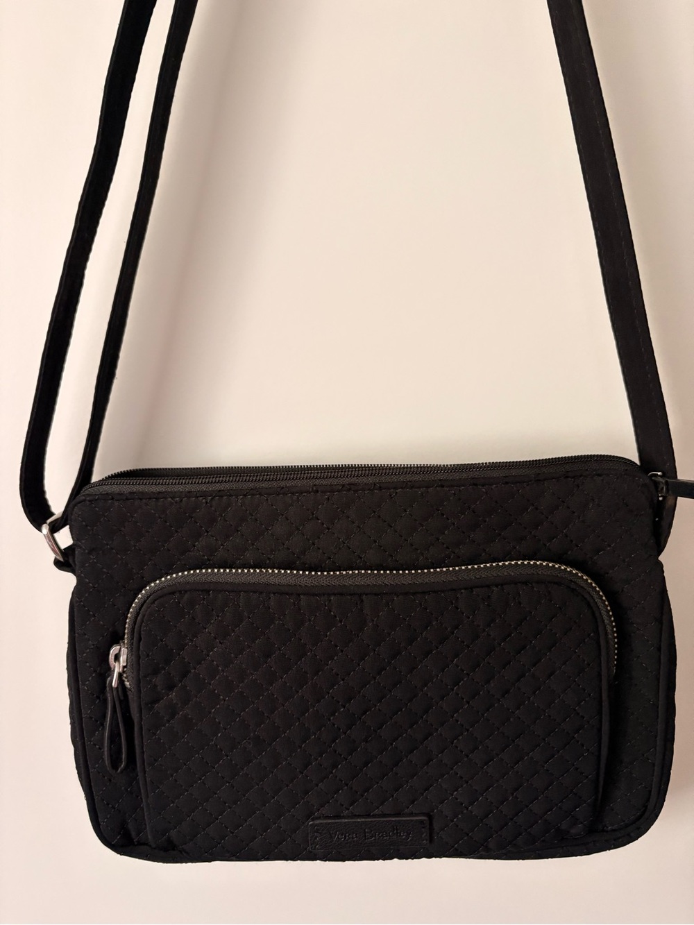 Vera Bradley Black Quilted Crossbody Messenger Bag